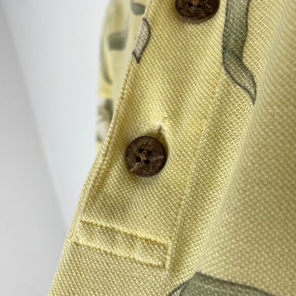 Tommy Bahama Yellow Floral Tropical Short Sleeve Polo Shirt Size Medium Men’s - Picture 6 of 11